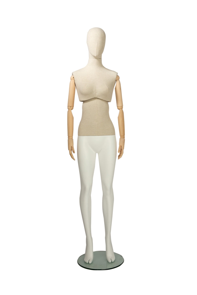 Female Dressmaker Mannequin With Articulated Arms On Stand