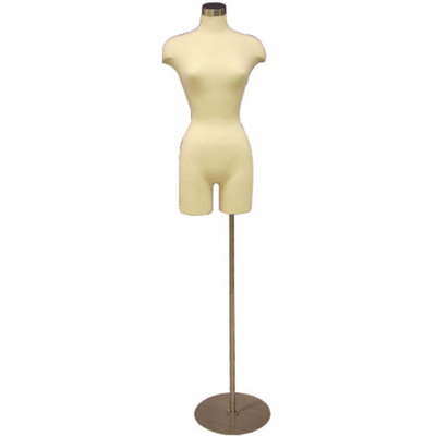 Female 3/4 Mannequin Torso with Half Leg & Shoulders: Size 6/8