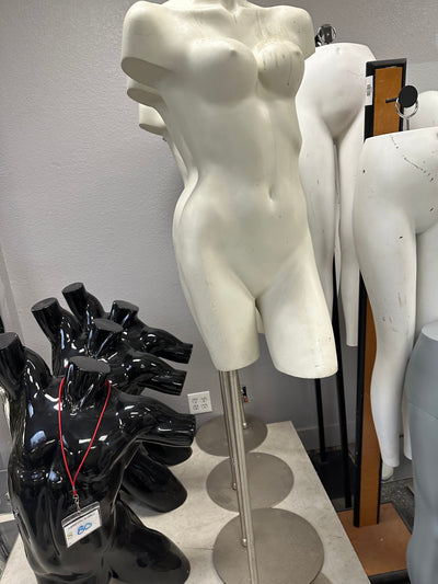 Used Female Mannequin Torso with Nipples on Stand