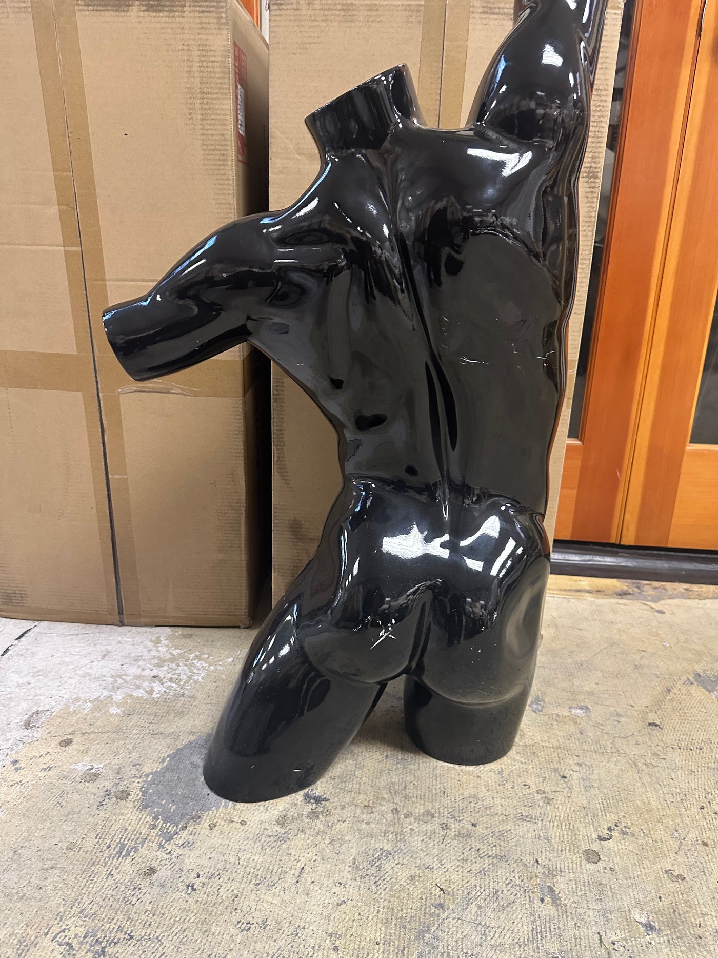 Used Male Mannequin Torso - Glossy Black