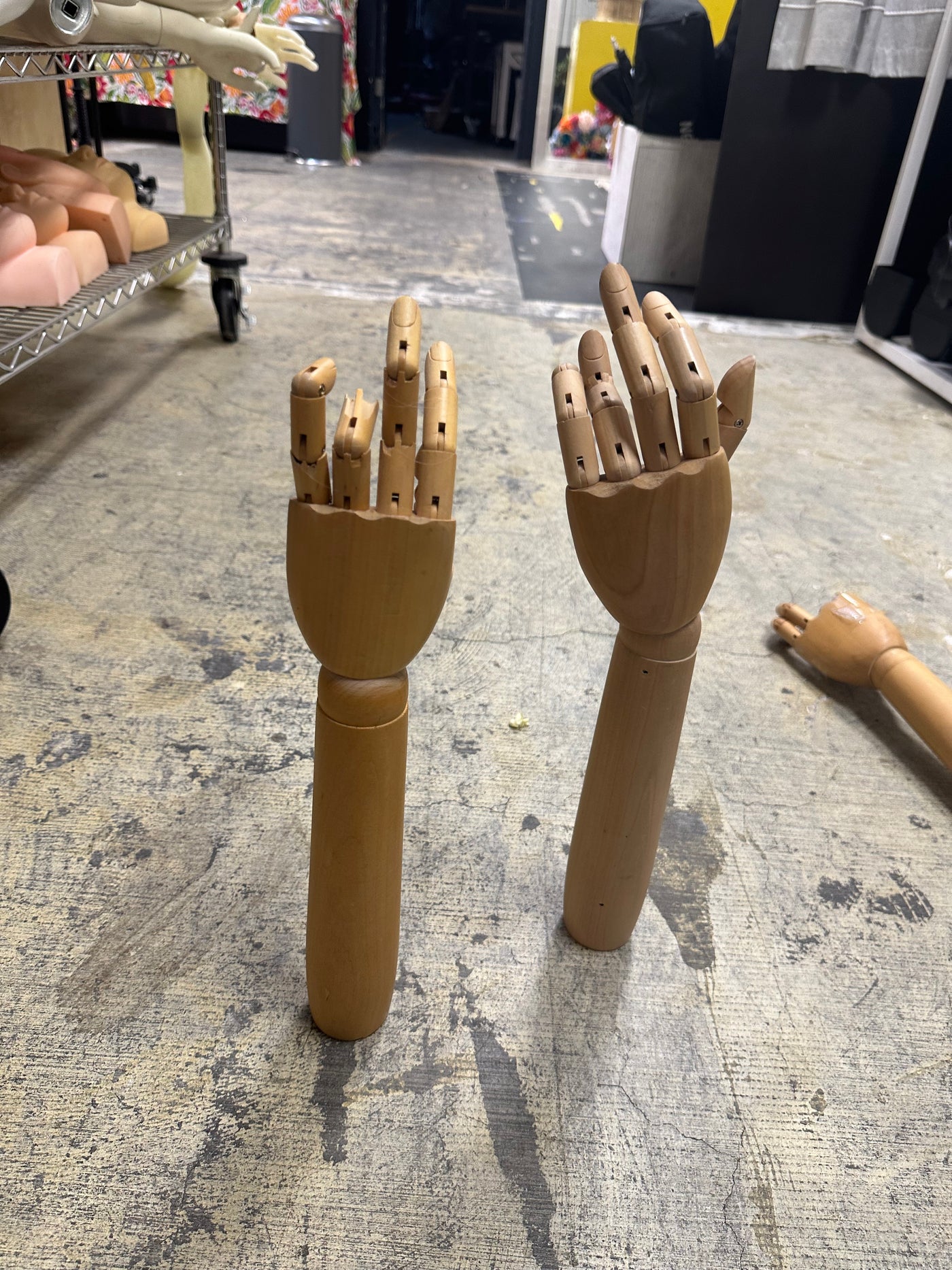 Used Wooden Mannequin Arms with Bendable Fingers - Set of 2