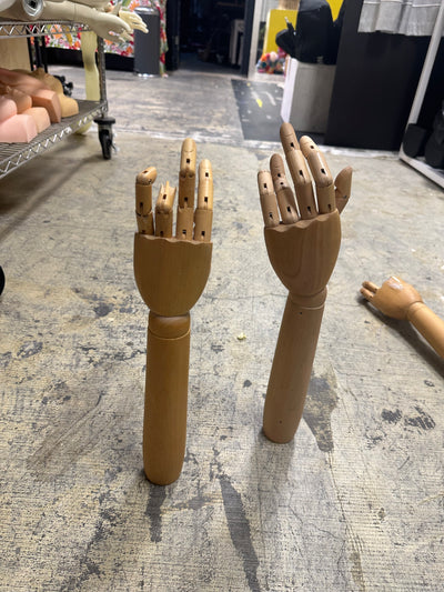 Used Wooden Mannequin Arms with Bendable Fingers - Set of 2