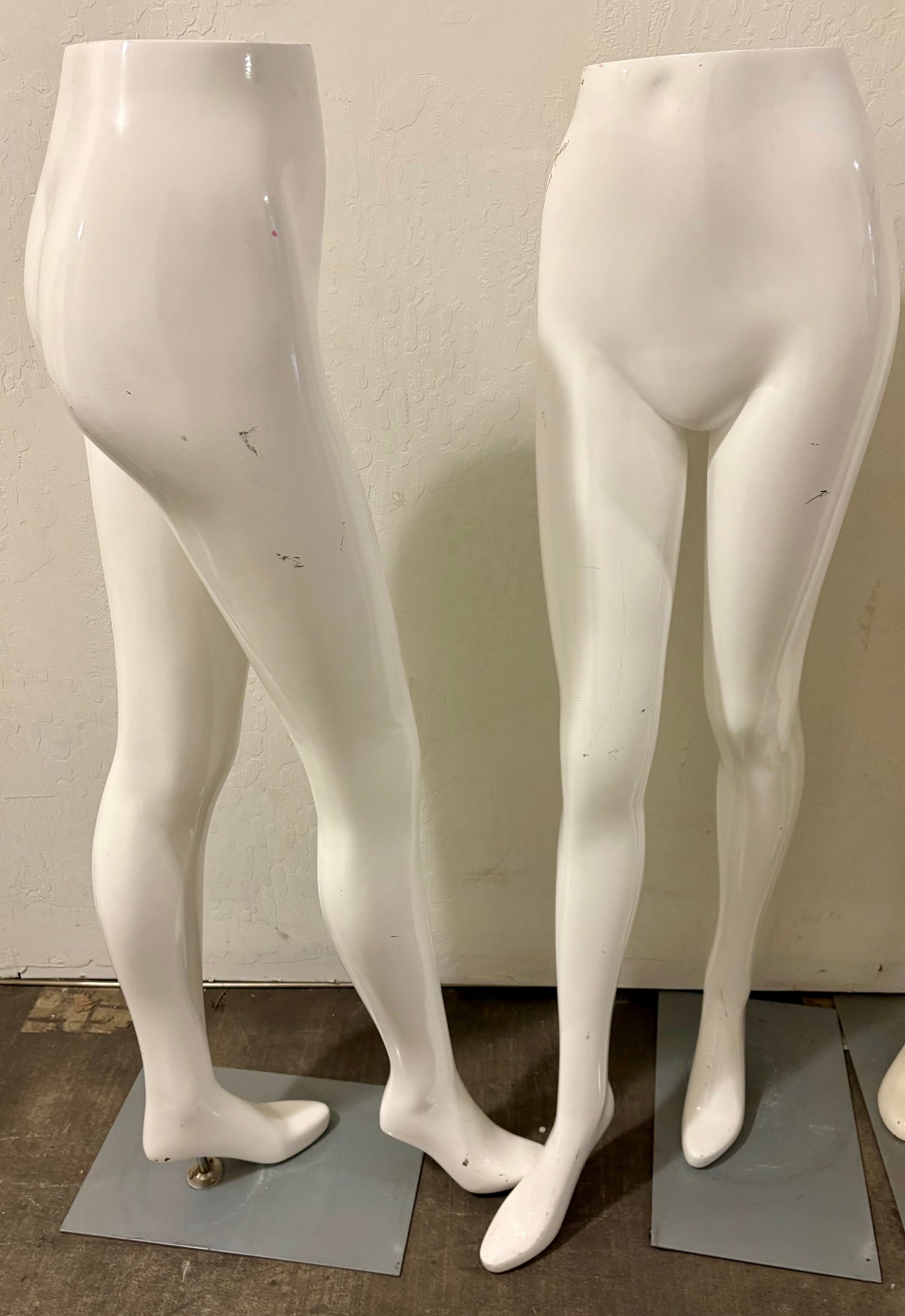 Used Female Mannequin Pant Legs - Glossy White #1