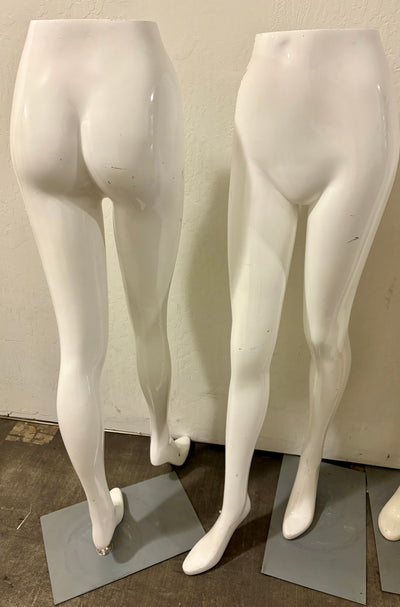 Used Female Mannequin Pant Legs - Glossy White #1