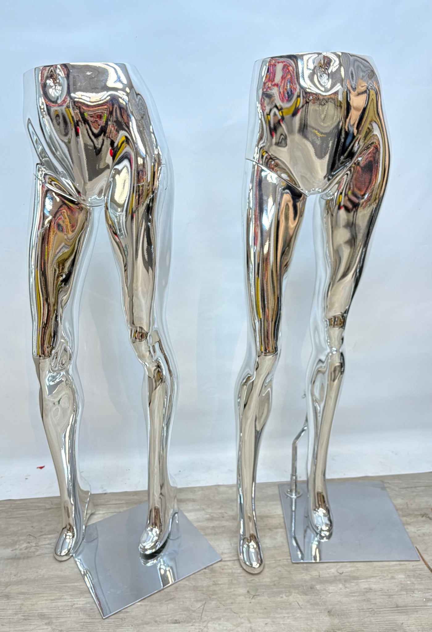 Nearly New Female Mannequin Pant Leg Forms - Chrome