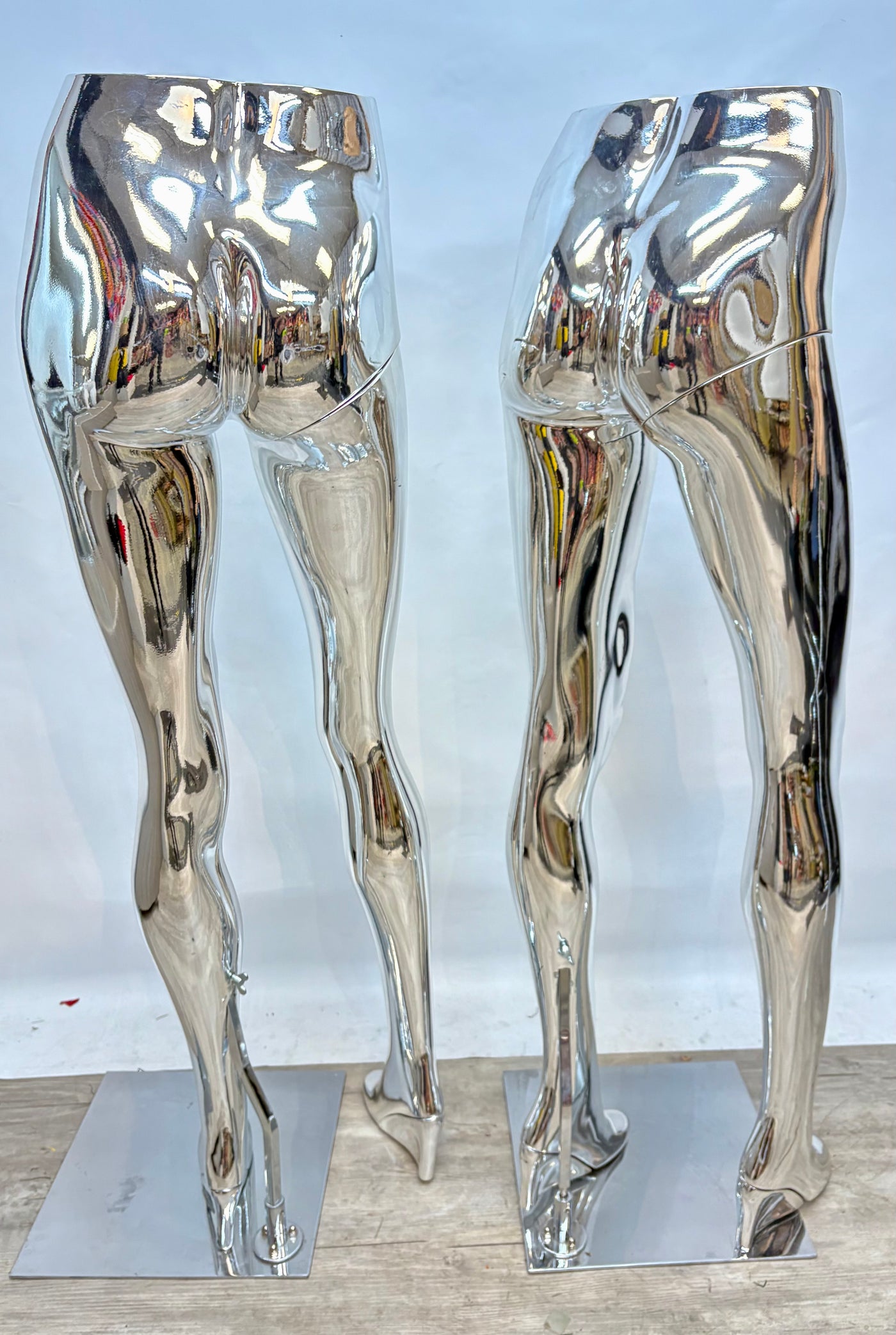 Nearly New Female Mannequin Pant Leg Forms - Chrome