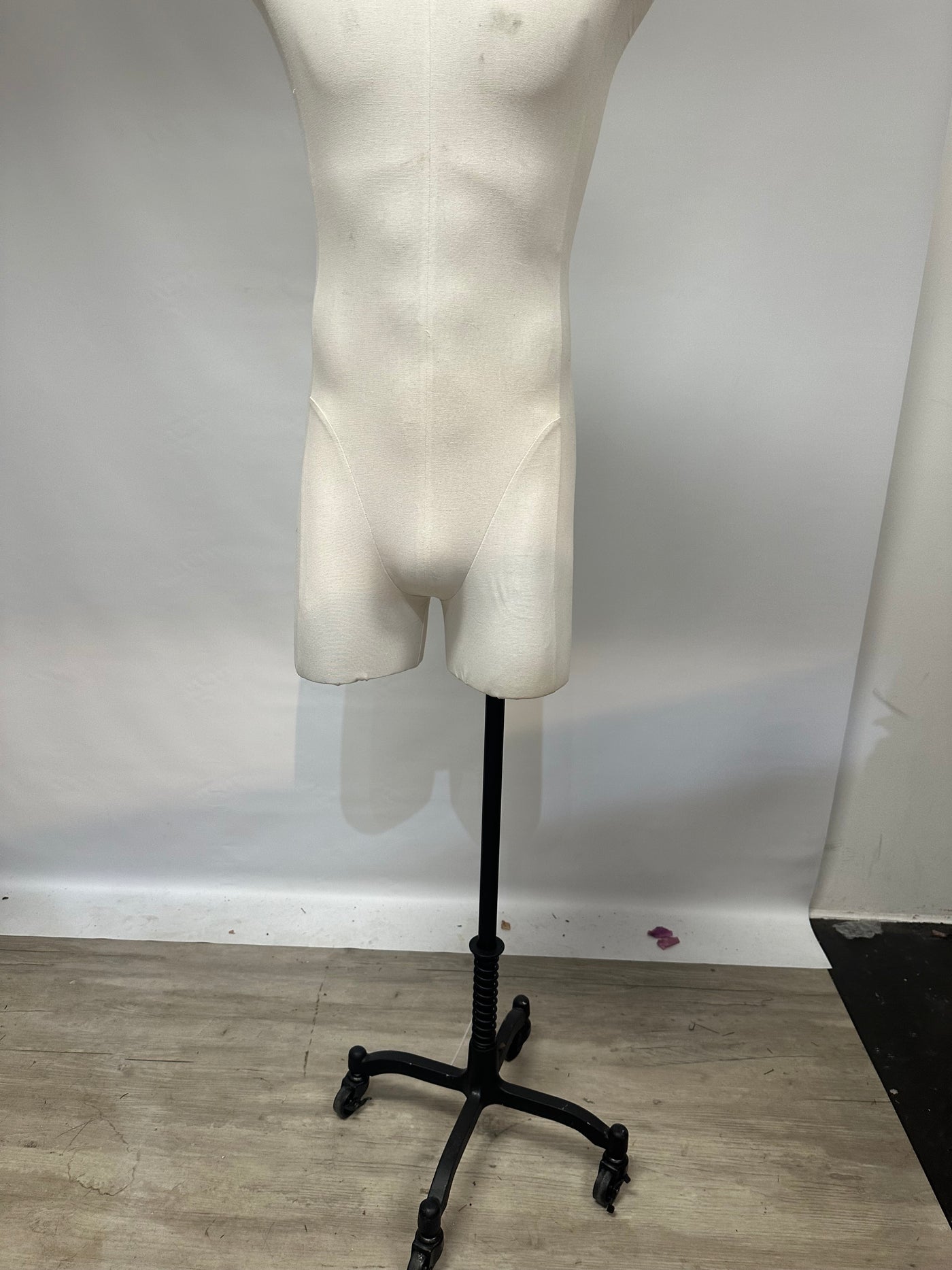 Used Male Dress Form  On Stand with Wheels