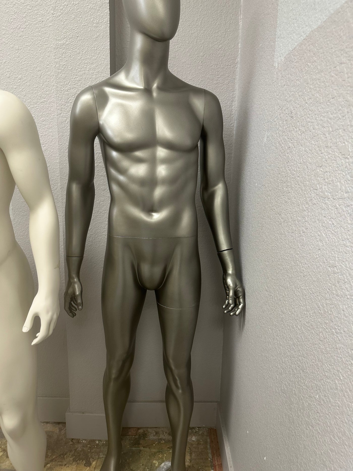 Nearly New Egghead Male Mannequin Metallic Gray