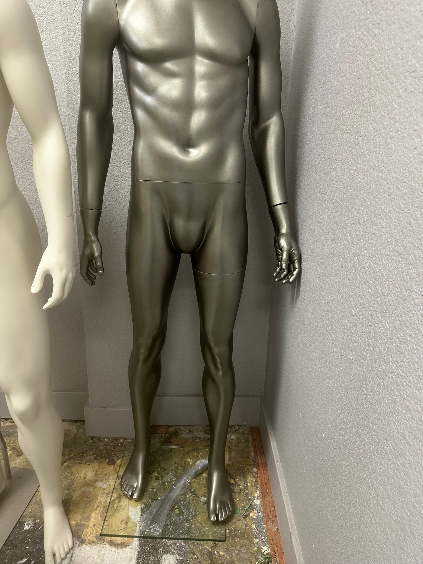 Nearly New Egghead Male Mannequin Metallic Gray