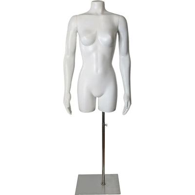 Gently Used Female 3/4 Mannequin Torso with Arms & Stand