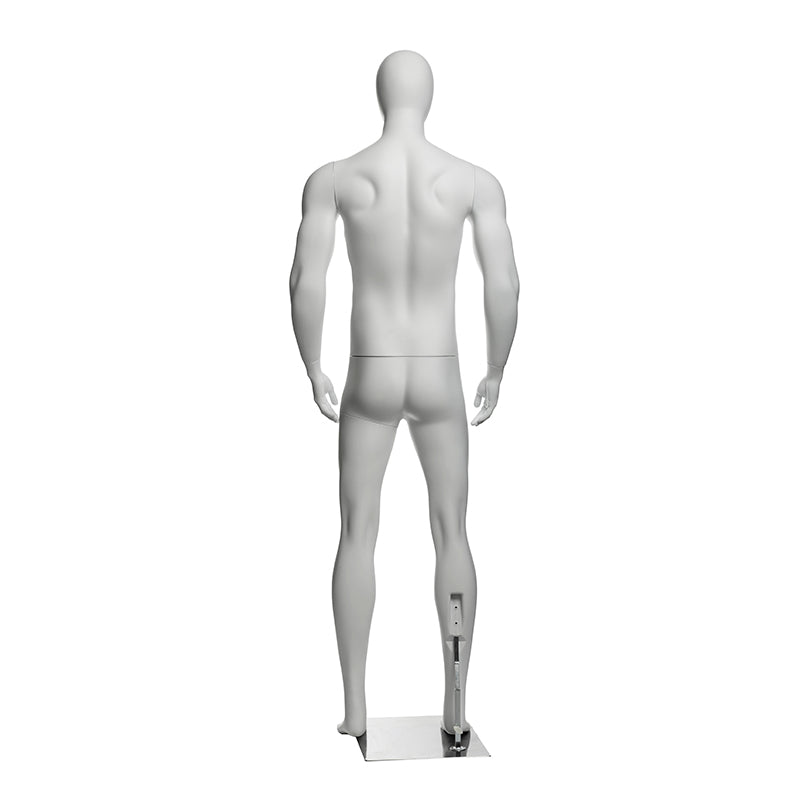 Egghead Athletic Male Mannequin: PP Plastic in Matte White