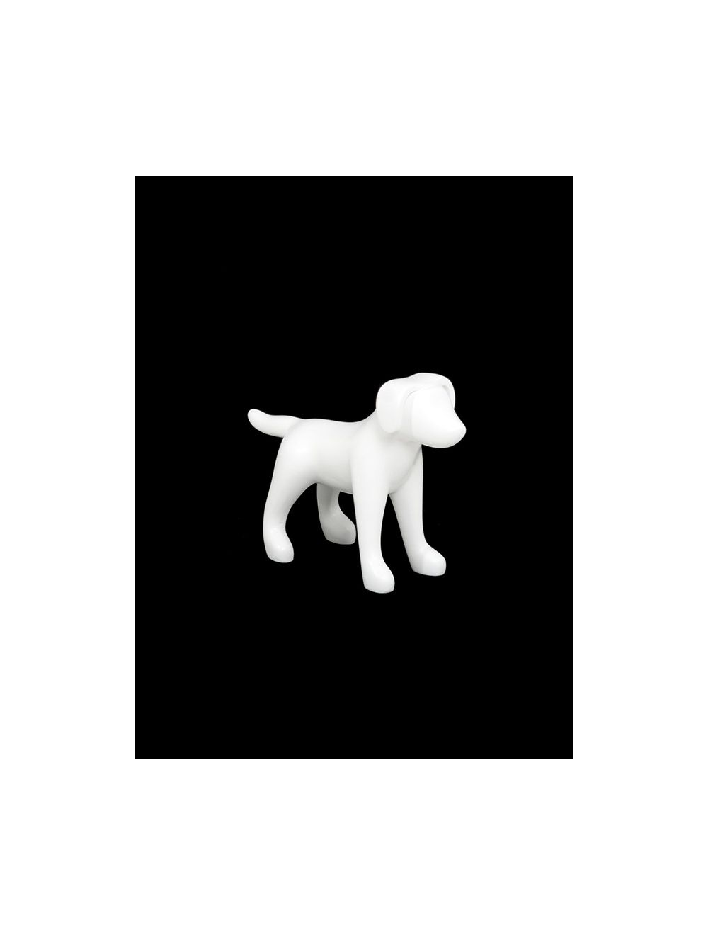 Medium Terrier Dog Mannequin: Glossy or Shiny White