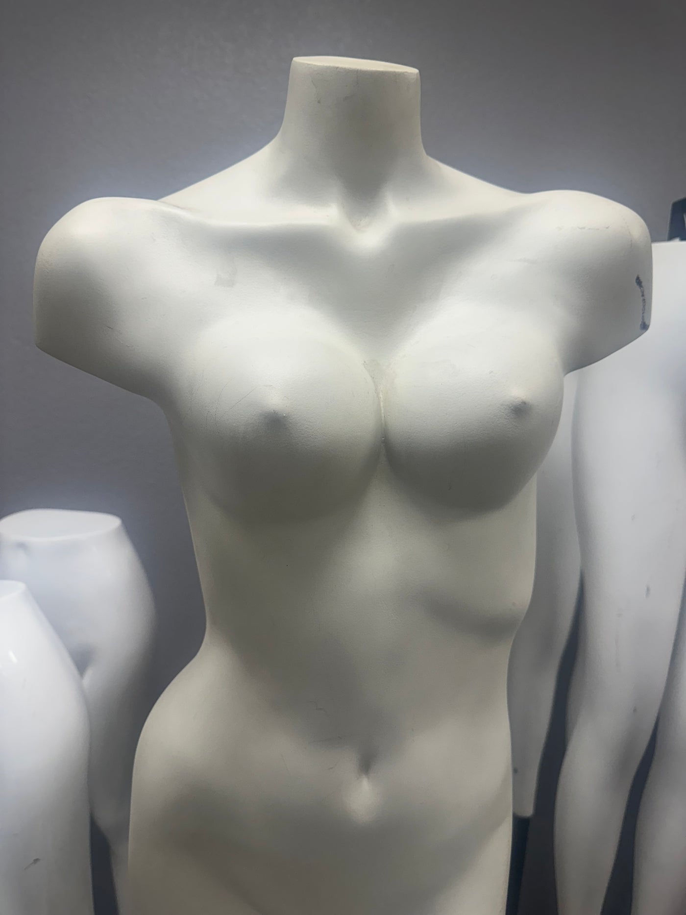 Used Female Mannequin Torso with Nipples on Stand