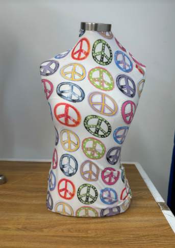 Used Female Dress Form - Peace Sign Cover