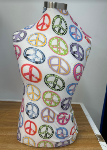 Used Female Dress Form - Peace Sign Cover