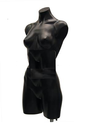 Plastic Female Half-leg Mannequin Torso  Without Stand: Black