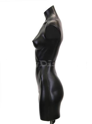 Plastic Female Half-leg Mannequin Torso  Without Stand: Black