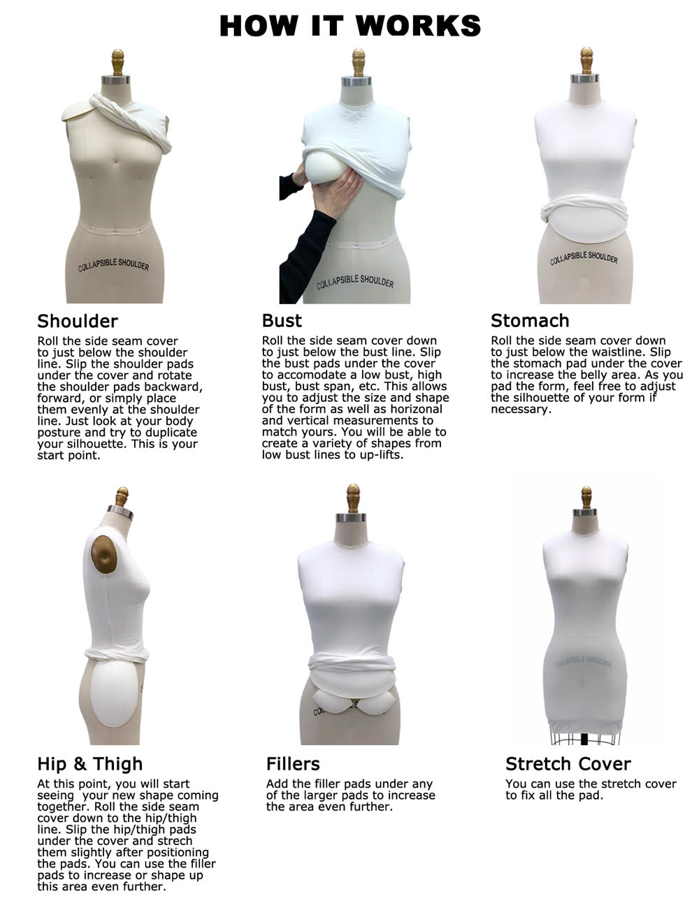 Dress Form Fitting Pads & Cover