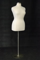 Size 14/16 White Jersey Plus Size Body Form with Round Gold Metal Base ...