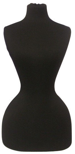 Wasp Waist Corset Dress Form: Black Jersey w/ Base