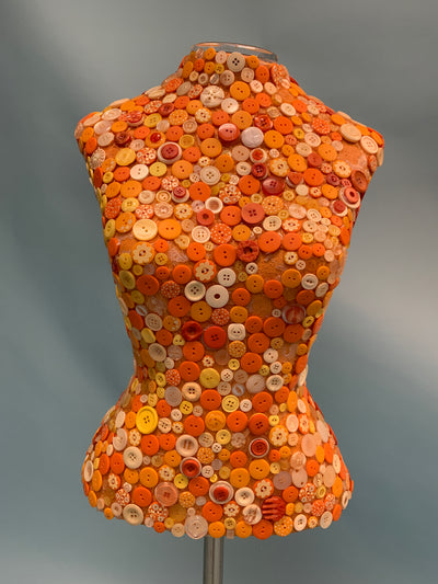 Mosaic Button Female Dress Form on Stand