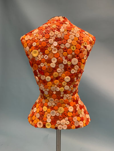 Mosaic Button Female Dress Form on Stand