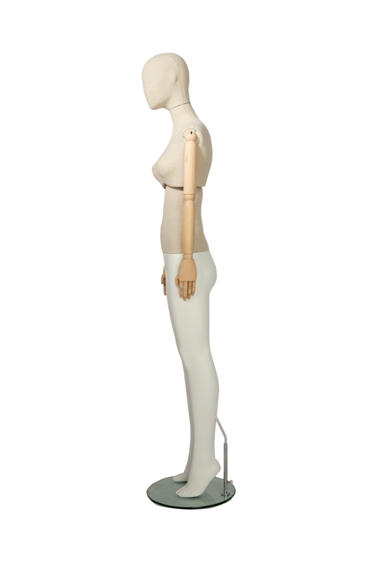 Female Dressmaker Mannequin With Articulated Arms On Stand