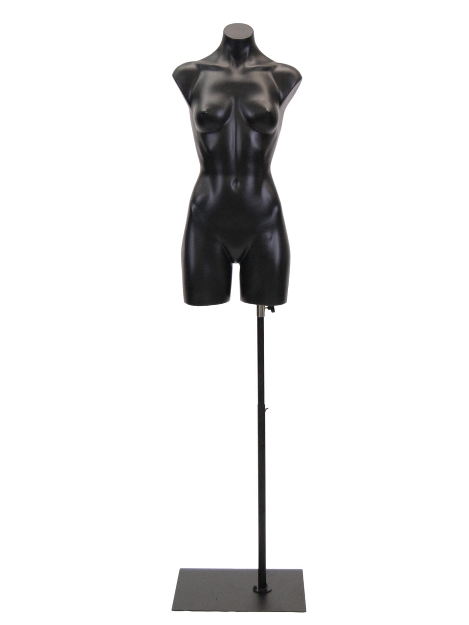 Plastic Female Half-leg Mannequin Torso With Stand: Black