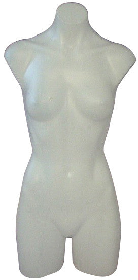 Female 3/4 Mannequin Torso with Half Leg & Shoulders: White – Mannequin  Madness