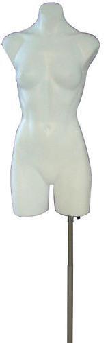 Plastic Female Half-leg Mannequin Torso Without Stand: White