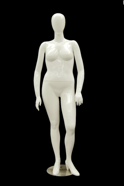 Nancy 2: Plus Size Female Egghead Mannequin Glossy White