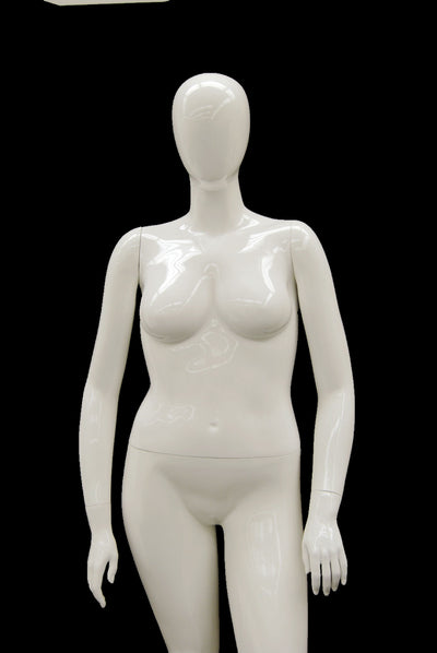 Nancy 2: Plus Size Female Egghead Mannequin Glossy White