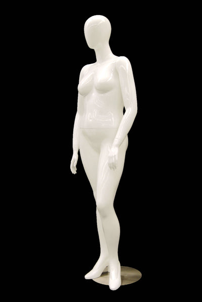 Nancy 2: Plus Size Female Egghead Mannequin Glossy White