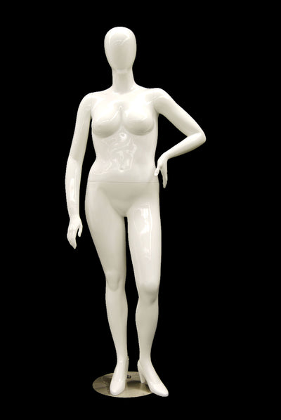 Nancy 3: Plus Size Female Egghead Mannequin Glossy White