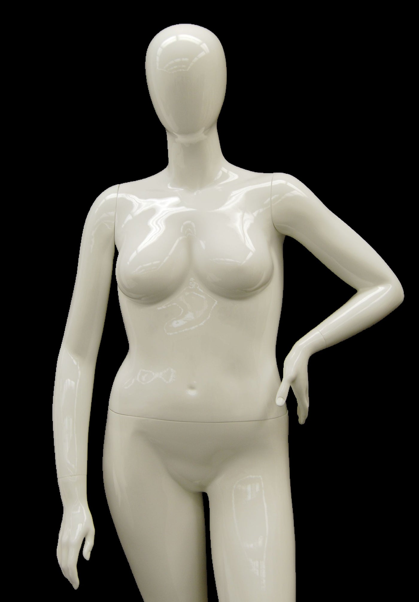 Nancy 3: Plus Size Female Egghead Mannequin Glossy White