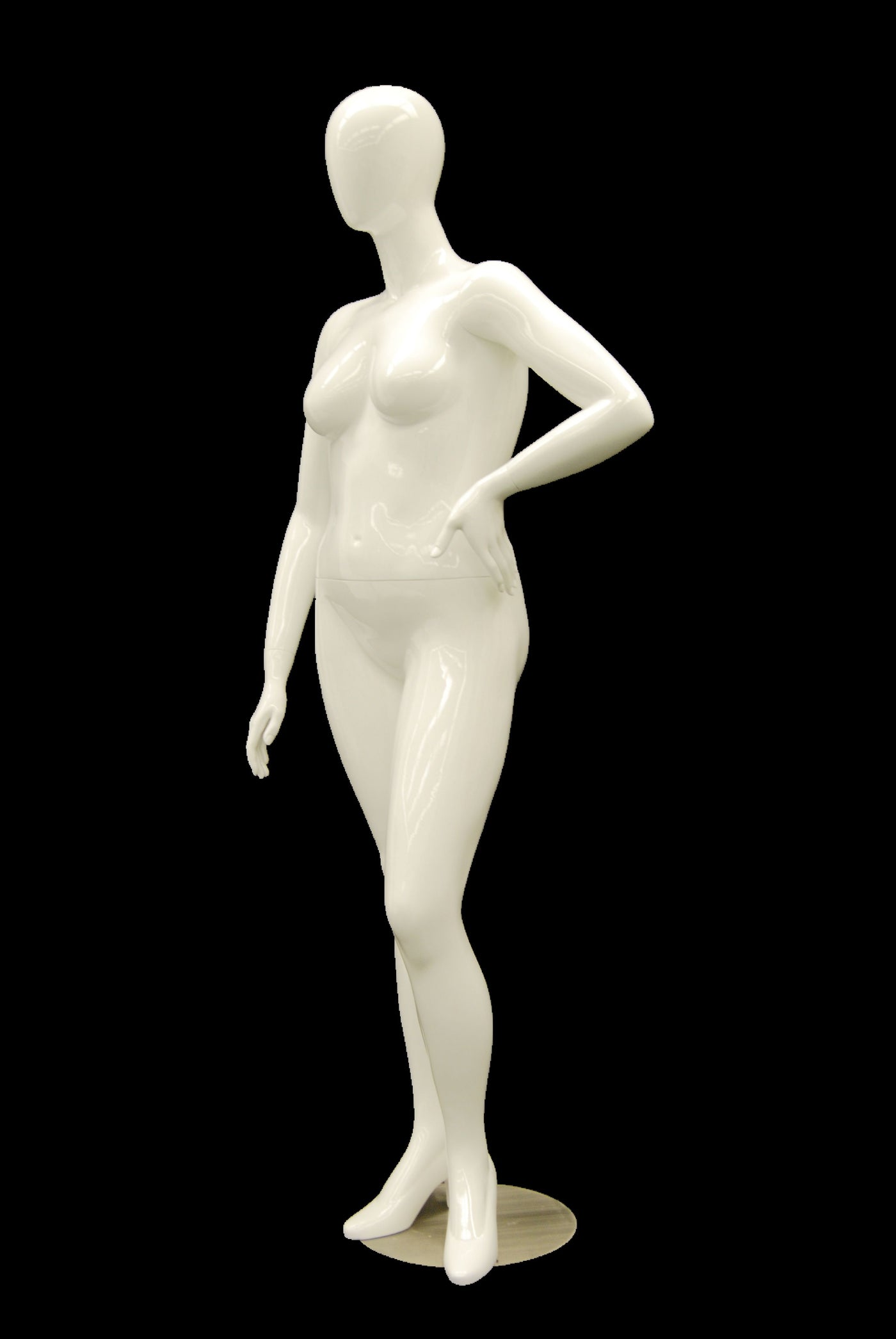 Nancy 3: Plus Size Female Egghead Mannequin Glossy White