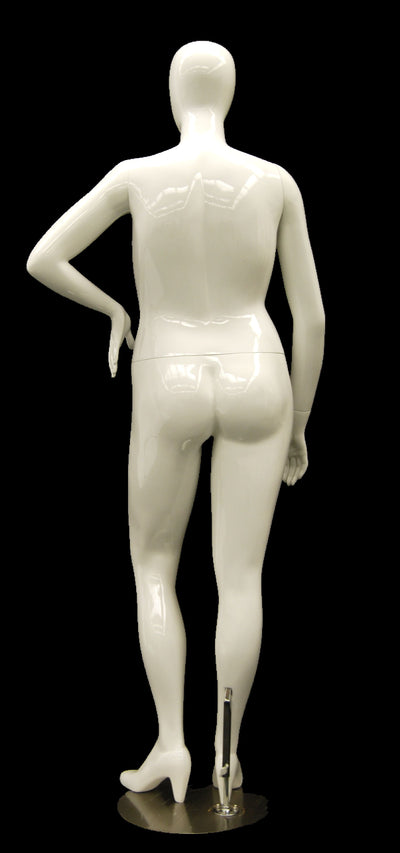 Nancy 3: Plus Size Female Egghead Mannequin Glossy White